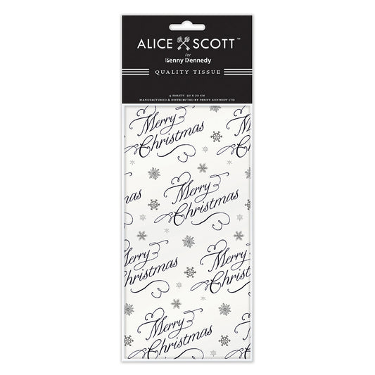 Alice Scott Merry Christmas Tissue Wrapping Paper 4 sheets 50 x 70 cm