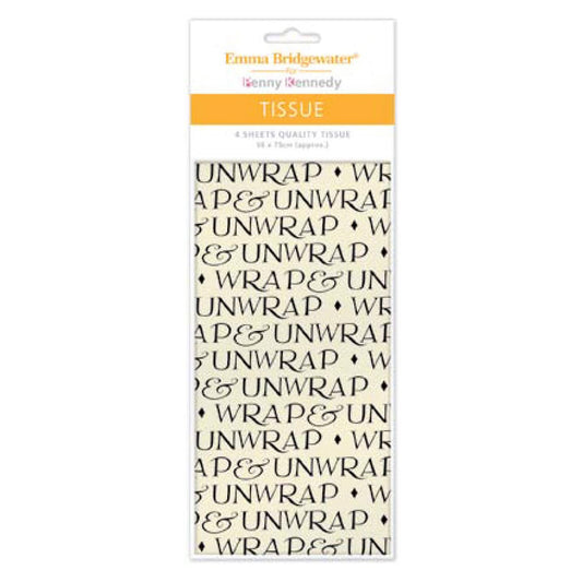 Emma Bridgewater Black Toast Etch Tissue Wrapping Paper 4 sheets 50 x 70 cm