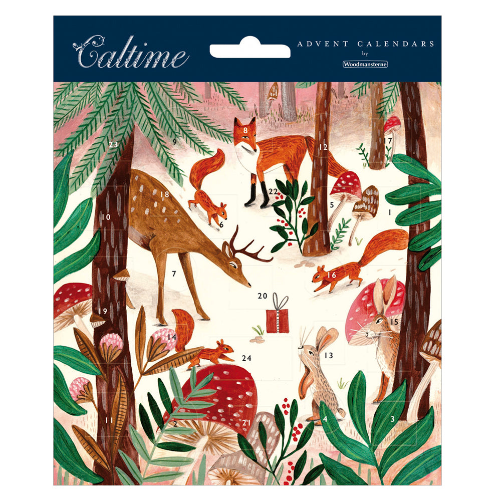 A Christmas Forest Wild Animals Caltime Advent Calendar Card 160 x160mm