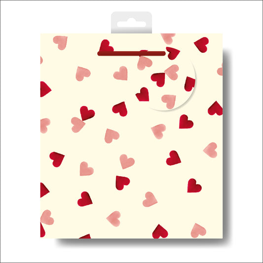 Emma Bridgewater Pink Hearts Medium Paper Gift Bag with String Handles 200 x 225 x 100mm