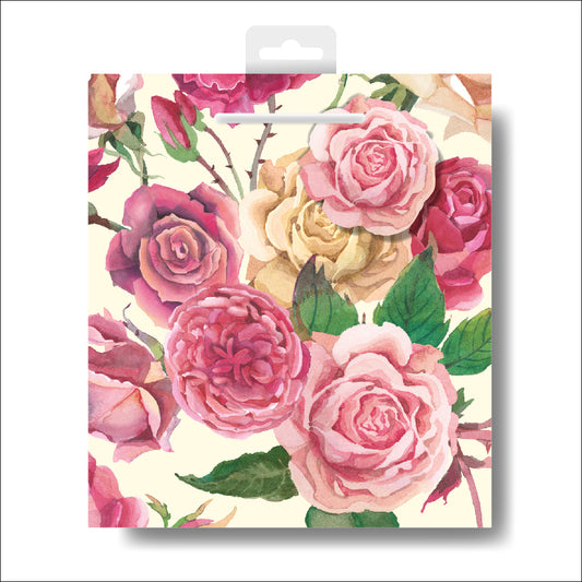 Emma Bridgewater Roses Medium Paper Gift Bag with String Handles 200 x 225 x 100mm