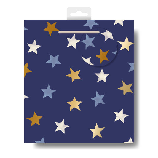 Emma Bridgewater Blue Stars Medium Paper Gift Bag with String Handles 200 x 225 x 100mm