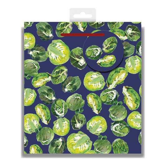 Emma Bridgewater Brussel Sprout Christmas Medium Paper Gift Bag with String Handles 200 x 225 x 100mm