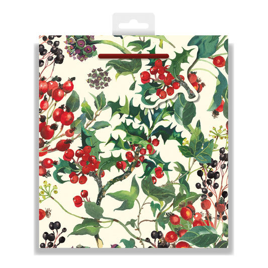 Emma Bridgewater Winter Flowers Christmas Medium Paper Gift Bag with String Handles 200 x 225 x 100mm