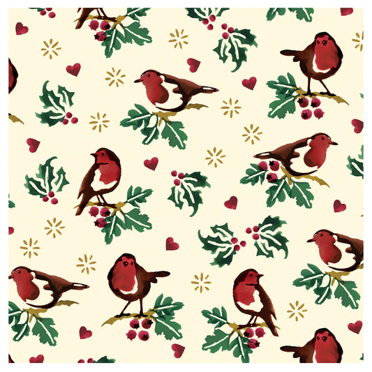 Emma Bridgewater Little Robin Christmas Roll Wrap 3m x 70 cm