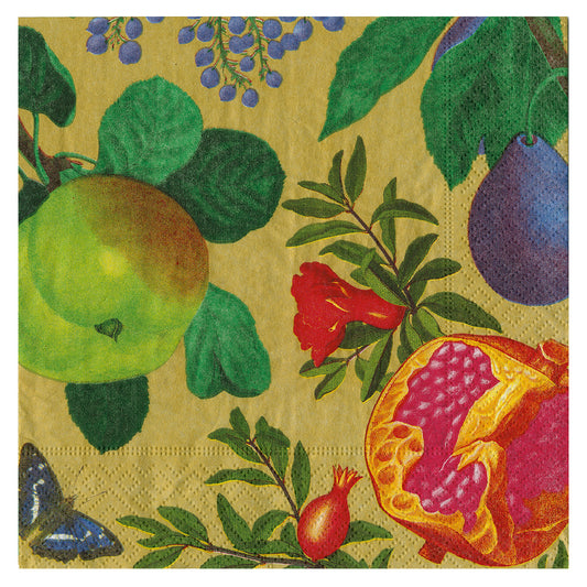 Royal Orchard Gold Caspari Paper Table Lunch Napkins 33 cm square 3 ply