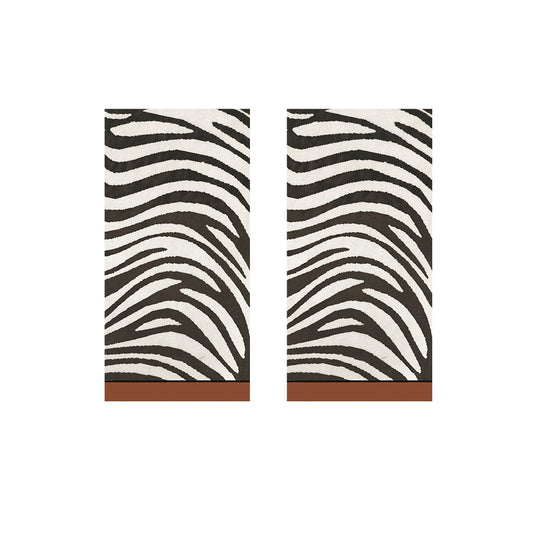 Serengeti Zebra Stripe Caspari Paper Pocket Tissues - 2 packs of 10 tissues 21 cm square