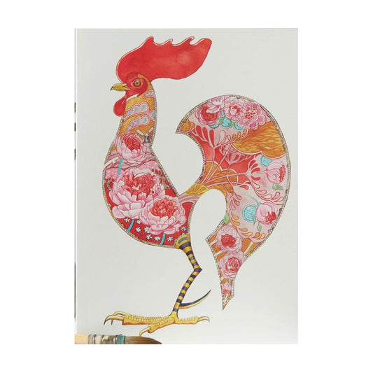 Little Red Rooster Greeting Card by Daniel Mackie - 7 x 5 inches with envelope