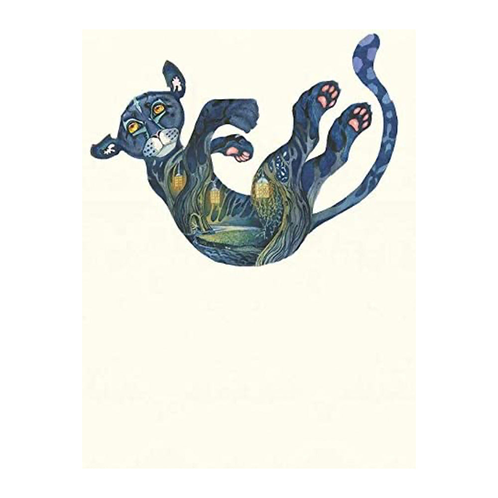 Twilight Jaguar Falling No 2 Greeting Card by Daniel Mackie - 7 x 5 inches with envelope