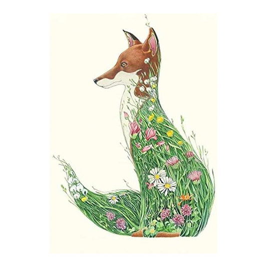 Fox in a Meadow Card by Daniel Mackie - 7 x 5 inches with envelope