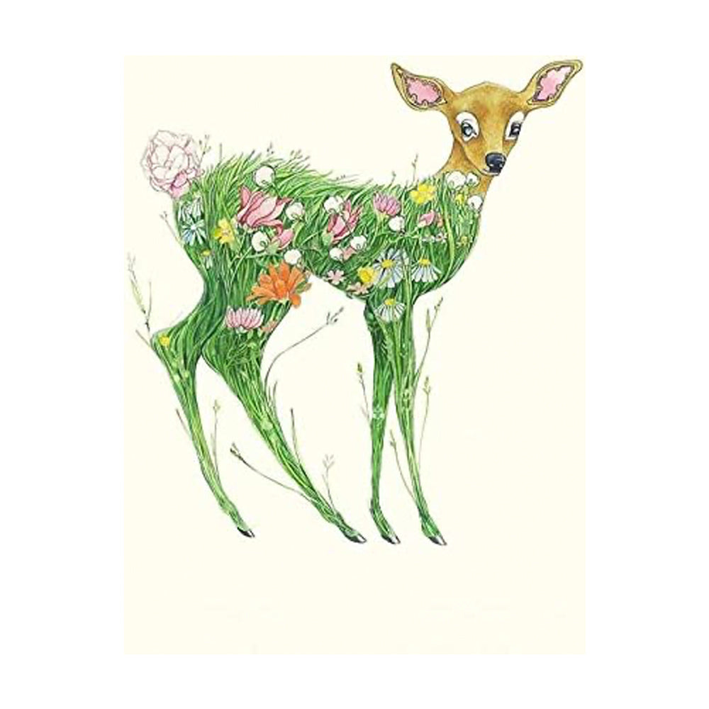 Fawn in a Meadow Greeting Card by Daniel Mackie - 7 x 5 inches with envelope