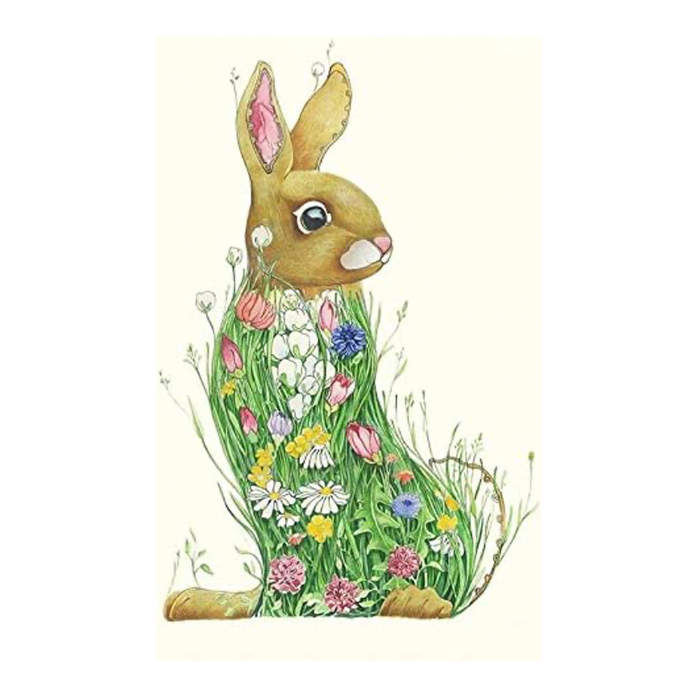 Bunny in a Meadow Greeting Card by Daniel Mackie - 7 x 5 inches with envelope