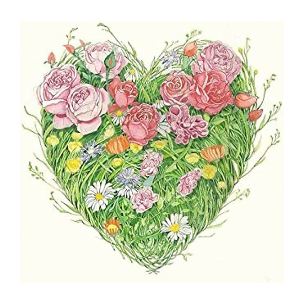 Grass Heart Greeting Card by Daniel Mackie - 7 x 5 inches with envelope