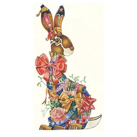 Hare with Ribbons Greeting Card by Daniel Mackie - 7 x 5 inches with envelope