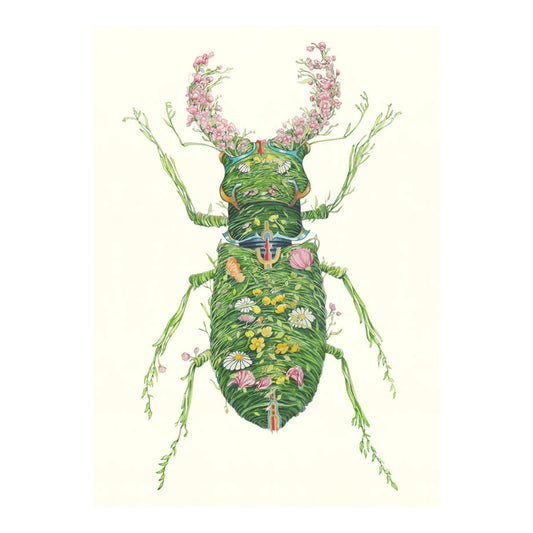 Stag Beetle Greeting Card by Daniel Mackie - 7 x 5 inches with envelope