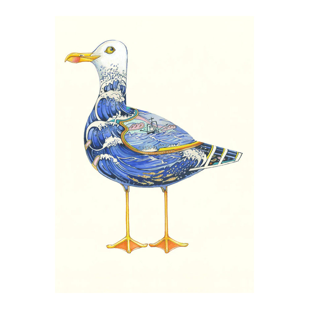 Seagull Greeting Card by Daniel Mackie - 7 x 5 inches with envelope