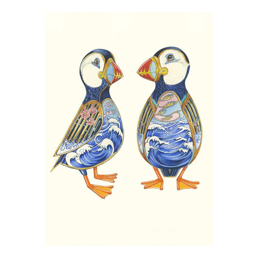 Puffins Greeting Card by Daniel Mackie - 7 x 5 inches with envelope