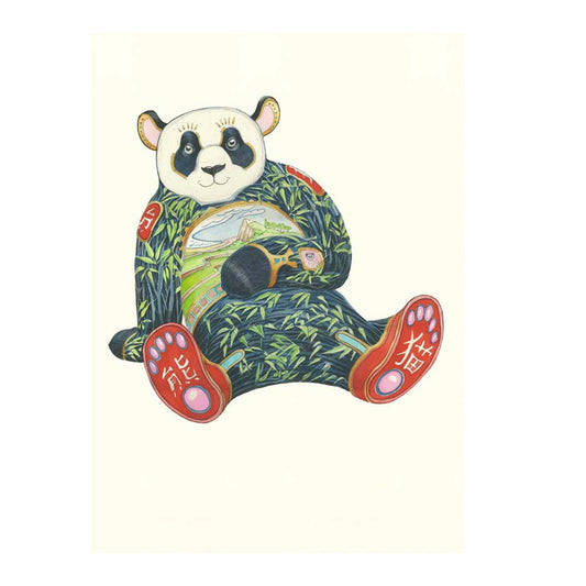Panda Greeting Card by Daniel Mackie - 7 x 5 inches with envelope