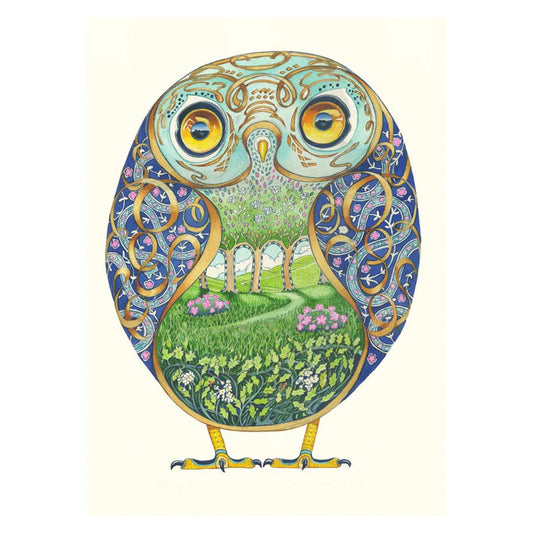Baby Owl Greeting Card by Daniel Mackie - 7 x 5 inches with envelope