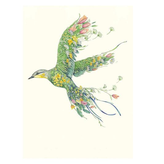 Western Yellow Wagtail Greeting Card by Daniel Mackie - 7 x 5 inches with envelope