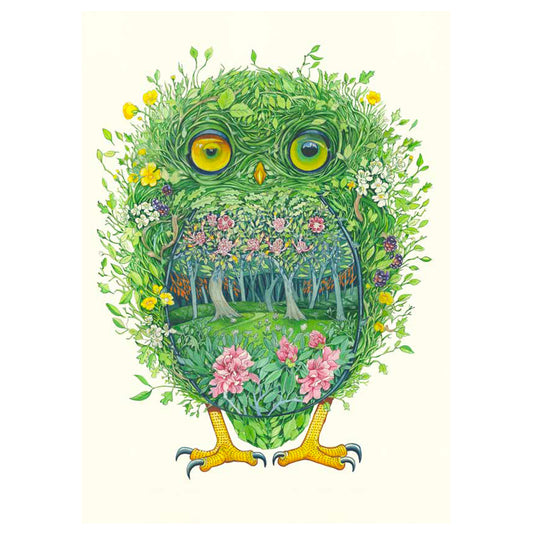 Owl from the Wild Wood Greeting Card by Daniel Mackie - 7 x 5 inches with envelope
