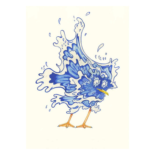 Seagull Getting Splashed in the Face Card by Daniel Mackie - 7 x 5 inches with envelope