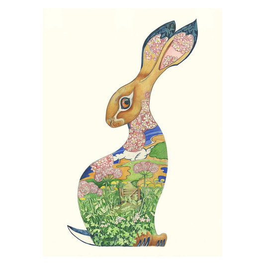 Curious Hare by Daniel Mackie - 7 x 5 inches with envelope