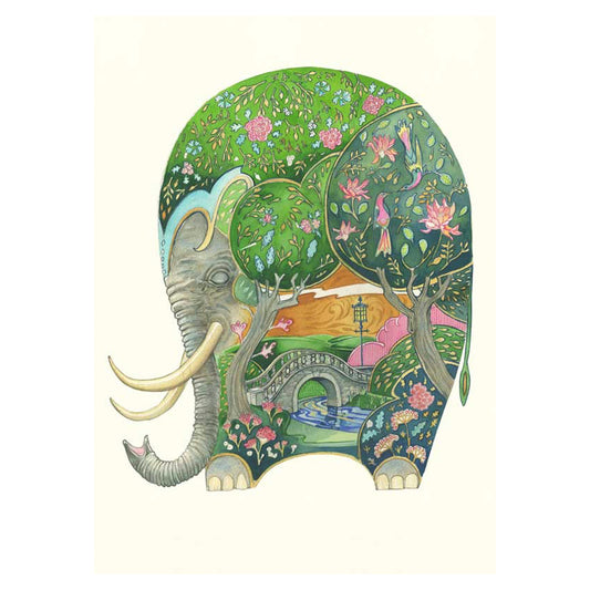 Sleeping Elephant by Daniel Mackie - 7 x 5 inches with envelope