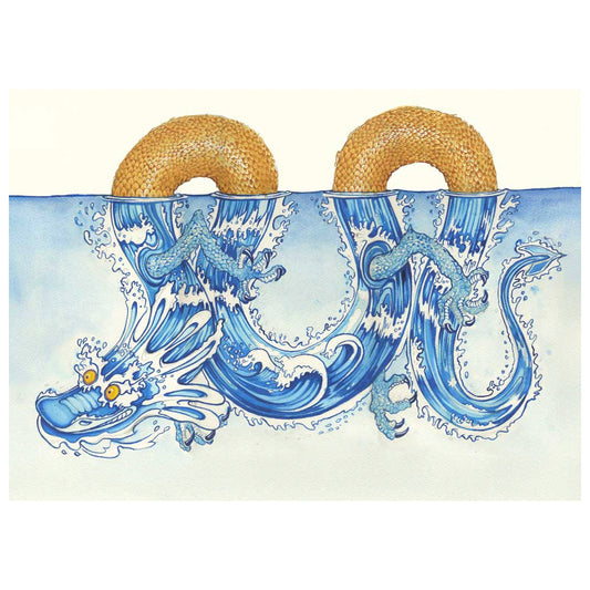 Water Dragon by Daniel Mackie - 7 x 5 inches with envelope