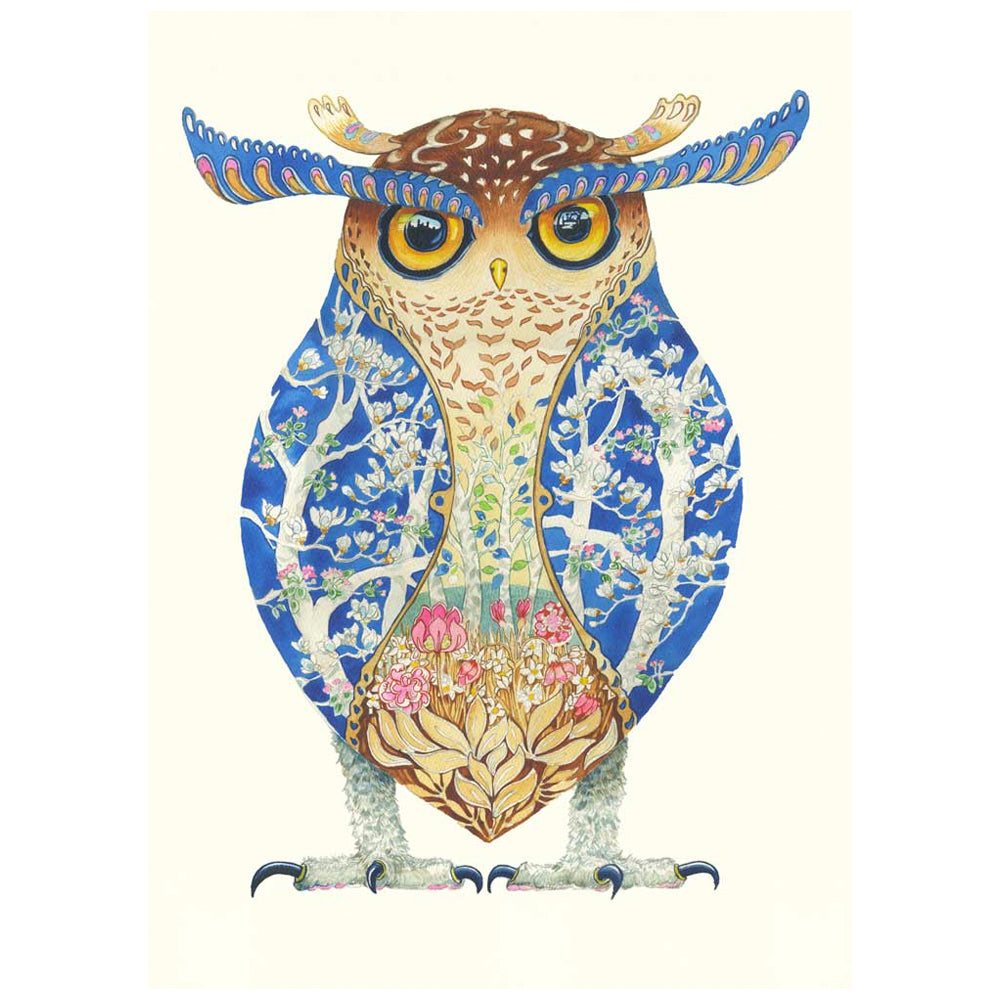 Spot Bellied Owl by Daniel Mackie - 7 x 5 inches with envelope