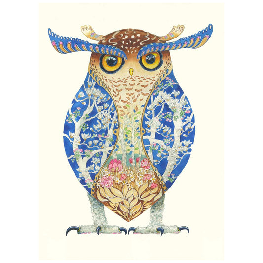 Spot Bellied Owl by Daniel Mackie - 7 x 5 inches with envelope