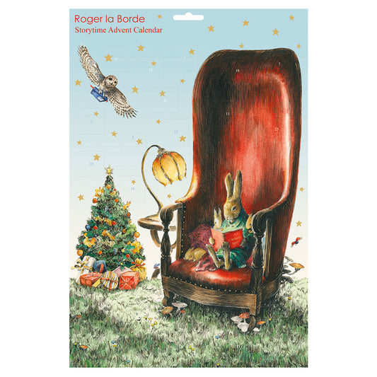 Storytime Rabbit Roger La Borde Flat Advent Calendar 380 x 270 mm Gold Foil