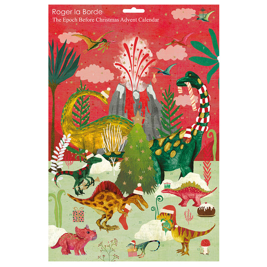 Dinosaurs Epoch Before Christmas Roger La Borde Flat Advent Calendar 380 x 270 mm Gold Foil