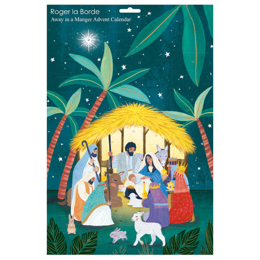 Nativity Away in a Manger Roger La Borde Flat Advent Calendar 380 x 270 mm