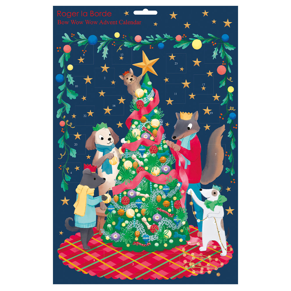 Bow Wow Wow Dogs Roger La Borde Flat Advent Calendar 380 x 270 mm