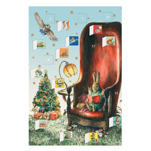 Storytime Rabbit Advent Calendar Card with envelope 170 x 120mm Roger la Borde