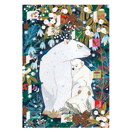 Polar Bear Bower Advent Calendar Card with envelope 170 x 120mm Roger la Borde