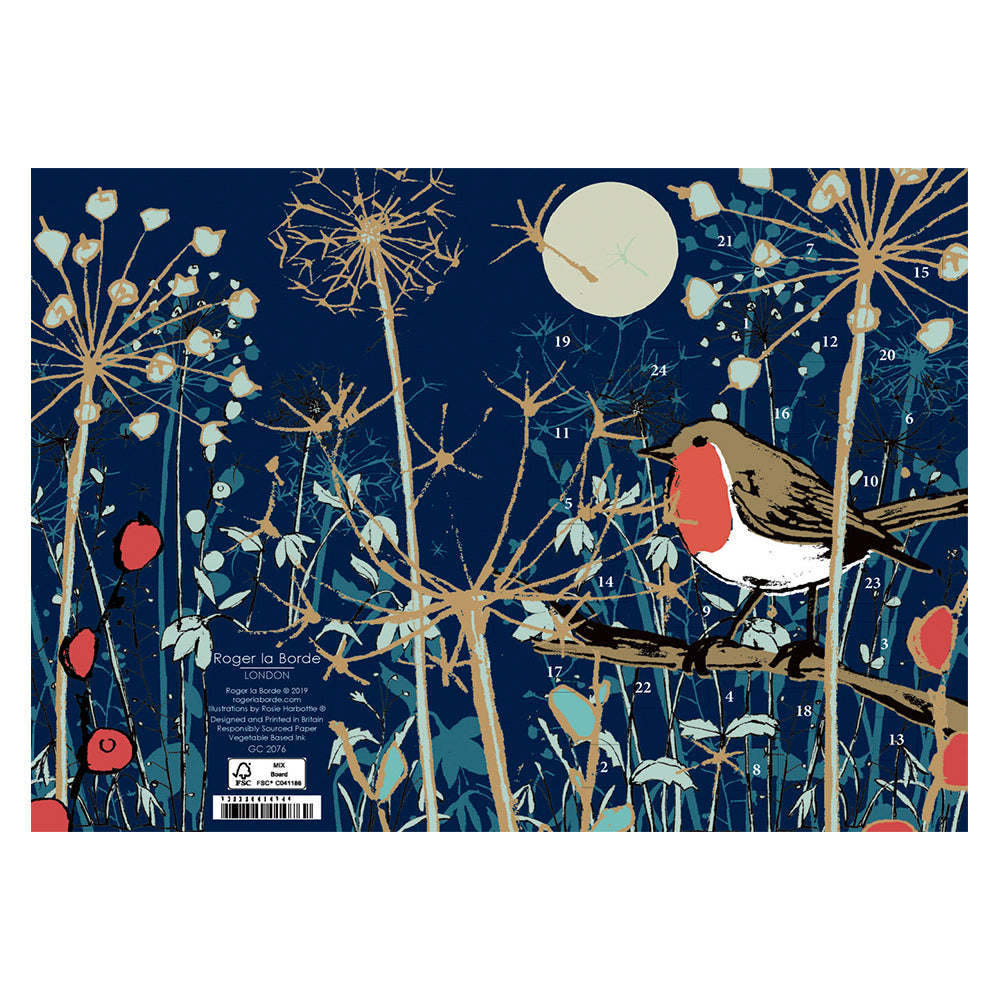 Winters Tale Robin Roger La Borde Advent Calendar Card Die Cut Windows with envelope 170 x 120mm