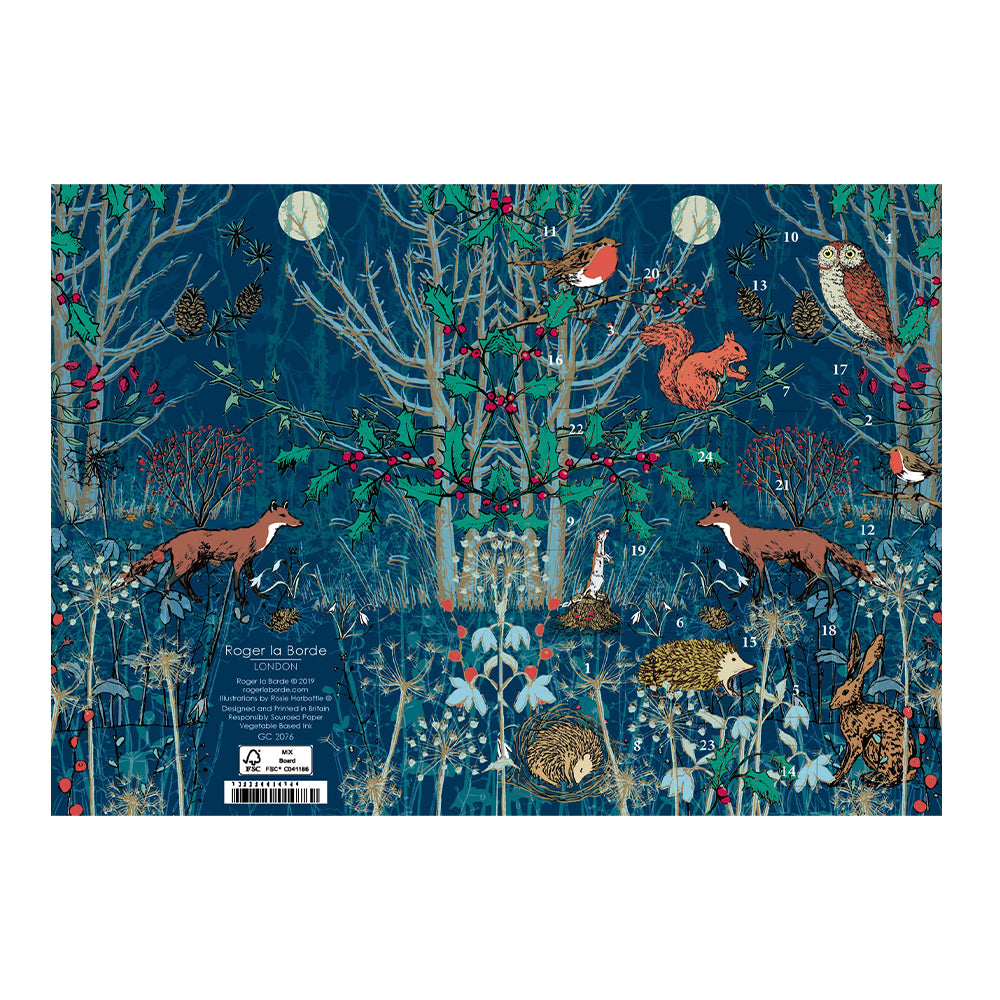 Winter’s Tale Animal Roger La Borde Advent Calendar Card Die Cut Windows with envelope 170 x 120mm
