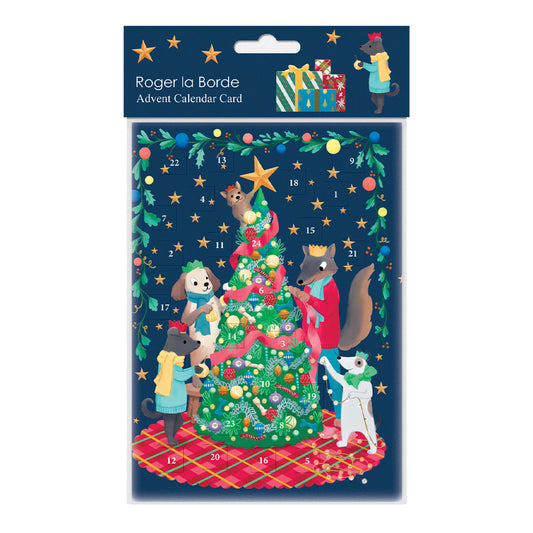 Bow Wow Wow Dog Roger La Borde Advent Calendar Card Die Cut Windows with envelope 170 x 120mm