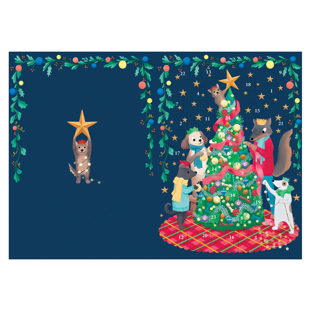 Bow Wow Wow Dog Roger La Borde Advent Calendar Card Die Cut Windows with envelope 170 x 120mm