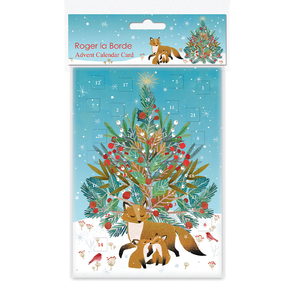 Beneath the Fox Tree Roger La Borde Advent Calendar Card Die Cut Windows with envelope 170 x 120mm