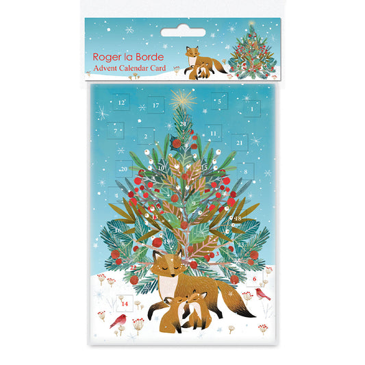 Beneath the Fox Tree Roger La Borde Advent Calendar Card Die Cut Windows with envelope 170 x 120mm