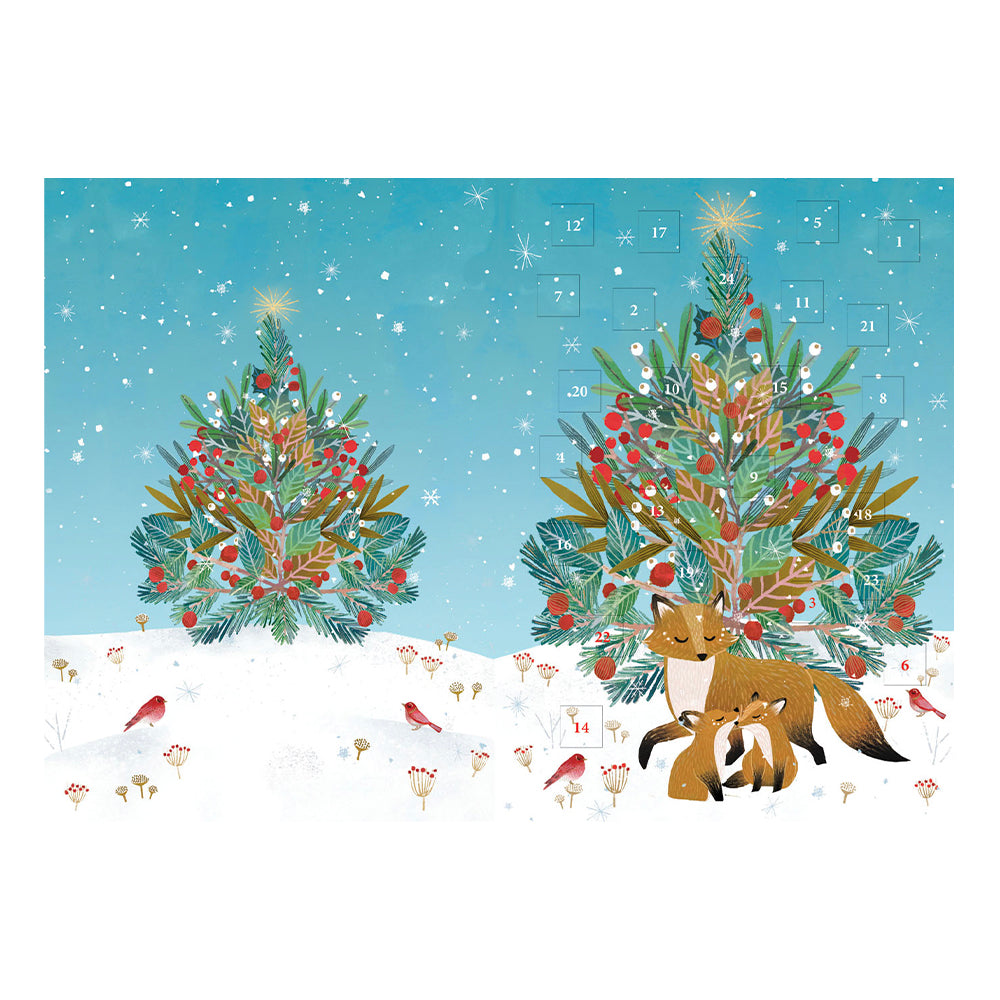 Beneath the Fox Tree Roger La Borde Advent Calendar Card Die Cut Windows with envelope 170 x 120mm