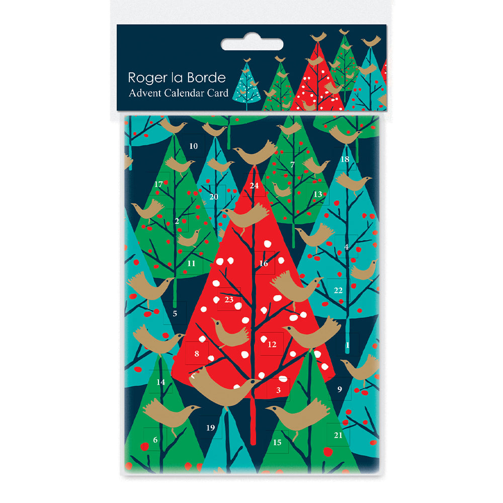 Brilliant Birds Roger La Borde Advent Calendar Card Die Cut Windows with envelope 170 x 120mm