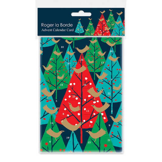 Brilliant Birds Roger La Borde Advent Calendar Card Die Cut Windows with envelope 170 x 120mm