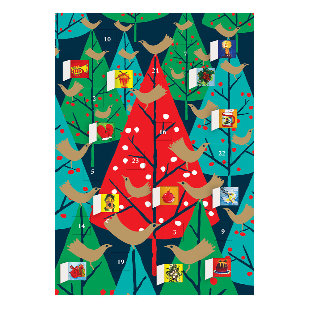 Brilliant Birds Roger La Borde Advent Calendar Card Die Cut Windows with envelope 170 x 120mm