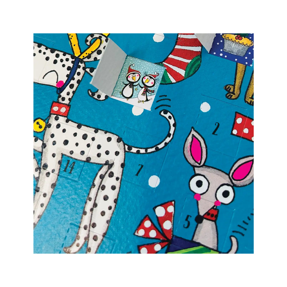 Christmas Dogs Rachel Ellen Advent Card 178 x 126 mm + env