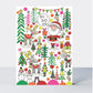 Santa, Reindeer & Trees Rachel Ellen Advent Card 178 x 126 mm + env