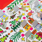 Santa, Reindeer & Trees Rachel Ellen Advent Card 178 x 126 mm + env